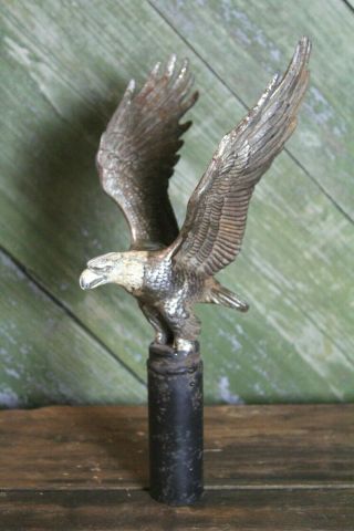 Vintage Cast Eagle Heavy Metal Flag Pole Topper America Freedom Bird Decor