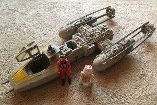 Star Wars Vintage Kenner Y - Wing Vehicle With B - Wing And R5 - D4 Figures