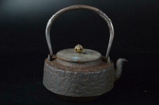 E6379: Japanese Old Iron Shapely Tea Kettle Teapot Tetsubin Tea Ceremony