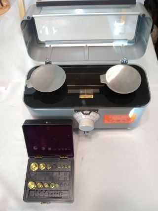 The Torsion Balance Co Pharmacy Scale Drx - 2 & Brass Weights Vintage