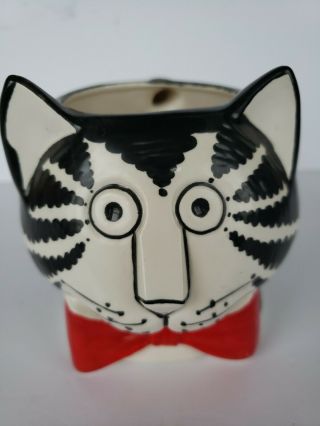 Vintage Sigma Kliban Cat Tastesetter Ceramic Coffee Mug Black And White Bow Tie