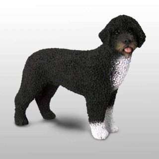 Presidential Portuguese Water Dog Hand Painted Figurine Resin Statue Collectible