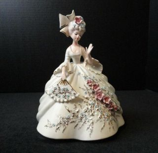 Vintage Josef Originals Colonial Days Louise Lady Figurine - White Dress & Fan