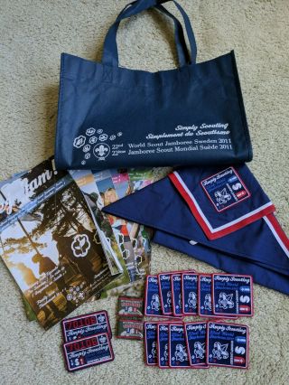 2011 World Scout Jamboree Sweden Neckerchief Patches Magazines Bag Bsa