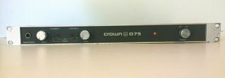 Vintage Crown D75 Two Channel Professional Stereo Audio Power Amplifier Read