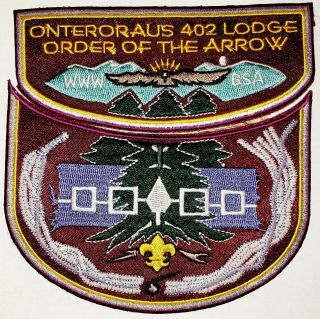 Lodge 402 Onteroraus S39,  X7 Onondaga Medicine Pouch Pocket Flap Patch Oa Bsa
