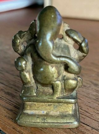 Wonderful Antique Miniature Bronze Hindu Indian Ganesh Elephant God Figurine