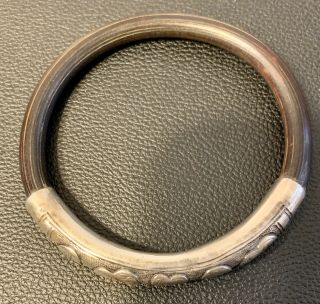 Antique Chinese Sterling Silver And Bamboo Bracelet/bangle