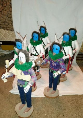 Vintage Navajo Yei Bi Chei Dancerset Figure Seven Dolls
