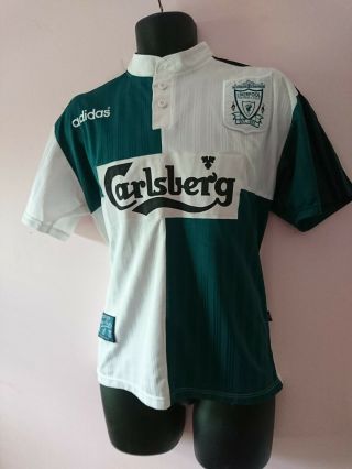 Vintage Adidas Liverpool Away Football Shirt - 1995/96 Mens Uk Medium