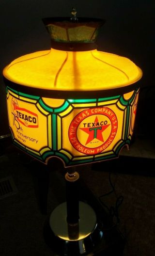 Vintage Texaco Oil & Gas 75th Anniversary Lamp 1902 - 1977 18.  5 " Tall