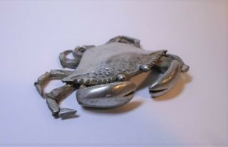 Vintage Kirk Pewter Crab Figurine / Paperweight 2 - 3/4 " Long 753