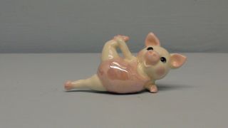 Retired Hagen Renaker Aerobic Pig Pink Outfit Arm & Leg Up