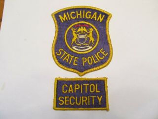 Michigan State Police Patch W/ Capitol Security Tab