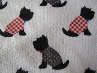 Black Schnauzer Dog Dish Towels Set Of 2.  " Laura Ashley " Black/white/red Color
