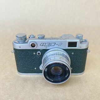 Fed - 2 Vintage 35mm Rangefinder Film Camera (green Leatherette) W/ 5cm 2.  8 -