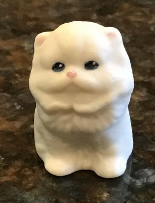 Vintage 1970s White Persian Bone China Cat Kitten Kitty Dollhouse Miniature