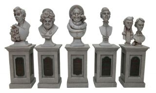 Disney Haunted Mansion Figure Set - 5 Busts On Pedestals -,  Never Displayed