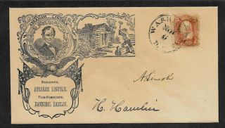 Lincoln Campaign Collector Envelope W Period Stamp 157 Years Old 1346