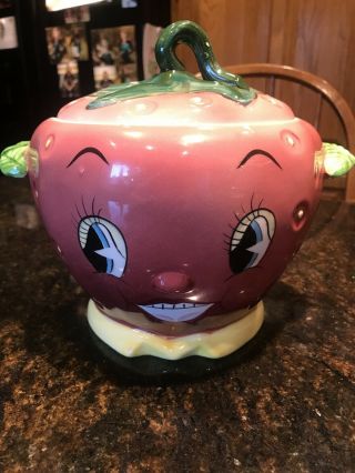 Vintage Anthropomorphic Strawberry Cookie Jar Py Made In Japan Hard To Find