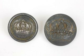 Antique Early British Wwi Uniform Buttons - Crown - B25
