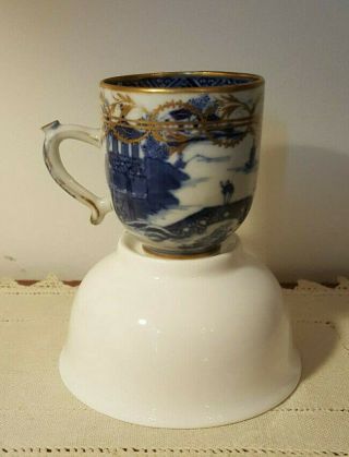 Chinese Export 18th Century Blue White Porcelain Coffee Can Cup Qianlong Qing