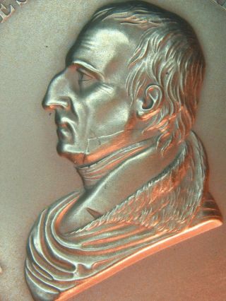 Bronze Medal Paperweight John Tyler Inaugurated President 1841 Desk