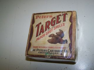 Peters Target 2 - Part Empty Shot Shell Box Vintage Shotshell Shotgun Antique