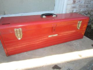 Vintage/antique Craftsman Metal Tool Box With Shelf - 30 " Large Sears