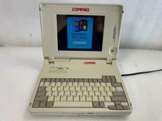 Vintage Compaq Lte Elite 4/40cx Laptop Computer 4mb 170mb Windows 3.  1 I3/b