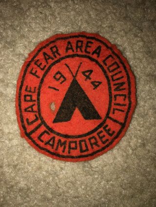 Boy Scout Cape Fear Area Council North Carolina 1944 Camp Camporee Felt Patch