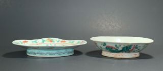 A Set Of Two Antique Hand Painted Chinese Porcelain Dishes