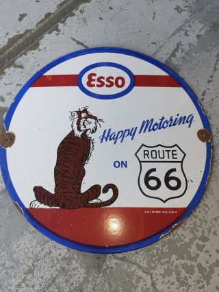 Vintage Esso Oil Company Sign Route 66 Dated 1964 Esso Gas Station Sign