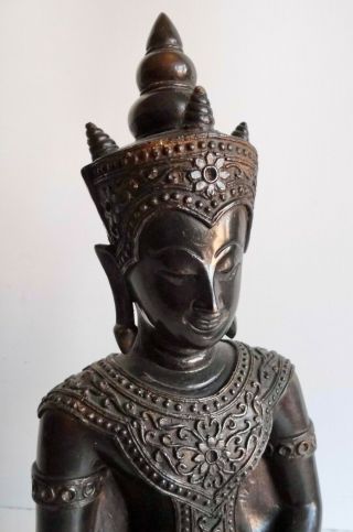 Magnificent Large Old Decorative Chinese Bronze Buddha Figure - Approx 12 " Tall