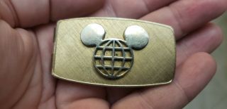 Rare Vtg Walt Disney Mickey Mouse Ears Logo Money Clip Anson Pat Pending Gold