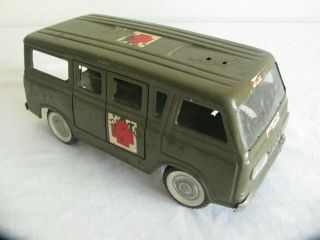 Vintage 1960s Nylint Green Ford Econoline Van Army Ambulance Parts / Restore