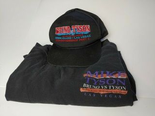 Mike Tyson Vs Bruno 3/16/96 Fight Vintage Mgm Grand Large Xl Hat Shirt