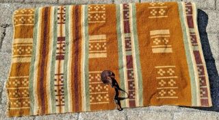 Vintage Horse Equestrian Wool Blend Western Aztec Carriage Saddle Blanket 78x80