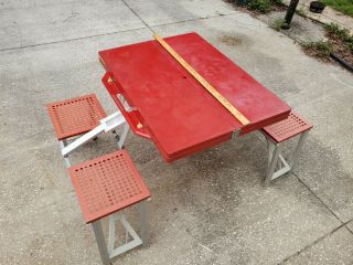 Vintage Northstar Handy Folding Picnic Table And Chair Set Picnic In A Suitcase