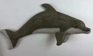 12” Ceramic Matte Dolphin Figural Wall Hanging Decor