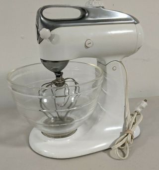 Kitchenaid By Hobart Usa Stand Mixer Model 4 - C Vintage White W/ Bowl And Wisk