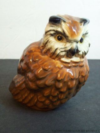 Vintage Horned Owl Signed Goebel W Germany Wild Bird Porcelain Figurine 3831708