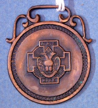 Aas Rites 32nd Degree Antique Masonic Watch Fob X3