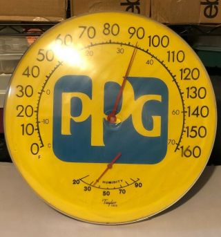 Vintage Taylor Ppg Automotive Paints 18in Large Round Advertising Thermometer