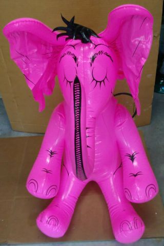 Vintage Dr.  Suess Pink Elephant,  Yellow Giraffe And Blue Bunny Inflatables