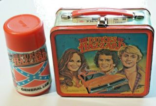 Vintage Aladdin The Dukes Of Hazzard Metal Lunchbox W/ Thermos 1980