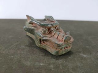 China Warring States Period Carriage Part Bronze Dragon Statue Cart Shaft Old马车轴