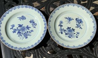 Chinese 18th/19th C.  Blue White Dishes Plates,  Antique