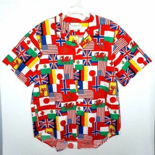 Vintage Disney Epcot Center Shirts Xl Allover Country Flags 100 Cotton Made Usa
