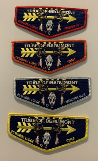 Set Of 4 Tribe Of Beaumont Cuyahoga 17 Cub Scout Flap Patches Greater Cleveland